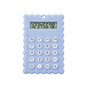 เครื่องคำนวณจี้ขนาดเล็กสีชมพูฟ้าเทาสีผิว ABS ใช้แบตเตอรี่แบบพกพาสำหรับนักเรียน - Product Image 3