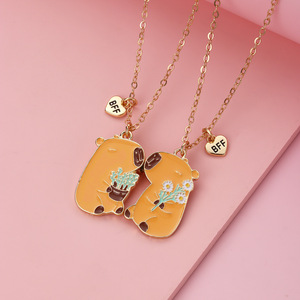 Kalung Capybara lucu, Kalung persahabatan hewan, Kalung magnetik untuk anak perempuan - Product Image 6