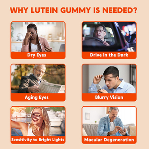 Suplemento sanitario Suplemento para los ojos Vitaminas saludables para niños Personas mayores Soporte antioxidante Luteína Zeaxantina Gomitas - Product Image 4