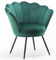 Farbige Möbel Puffy Tufted Velvet Flower Chair Metall bein Weiche Stühle für Beauty Living Room