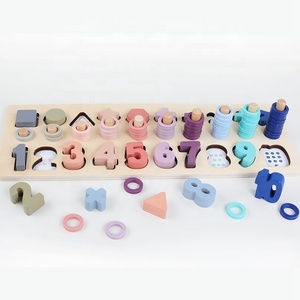 Gioco Educativo <span class=keywords><strong>in</strong></span> <span class=keywords><strong>Legno</strong></span> per Bambini, Macaron 3-<span class=keywords><strong>in</strong></span>-<span class=keywords><strong>1</strong></span>, Gioco di Abbinamento Forme Digitali, Giocattolo <span class=keywords><strong>in</strong></span> <span class=keywords><strong>Legno</strong></span> con Tabella Logaritmica per Bambini - Product Image 4