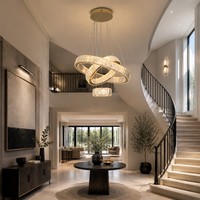 Lustre de luxe en cristal avec interrupteur à bascule Eagle Rise certifié SAA, ensemble complet d'éclairage pour hall duplex et chambre à coucher