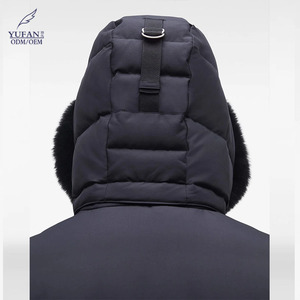 YuFan giacca trapuntata nera imbottita personalizzata <span class=keywords><strong>con</strong></span> <span class=keywords><strong>collo</strong></span> di <span class=keywords><strong>pelliccia</strong></span> piumini invernali da <span class=keywords><strong>uomo</strong></span> cappotti impermeabili antivento per <span class=keywords><strong>uomo</strong></span> - Product Image 4