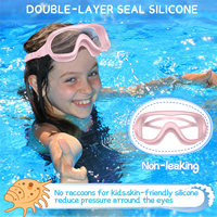 Lunettes de natation anti-buée en silicone souple pour enfants et adolescents Grande conception de dessin animé pour les nageurs