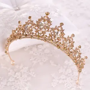 2024 Hot Sale Rhinestone Flower Wedding Crystal Tiara Bridal Crown Tiaras