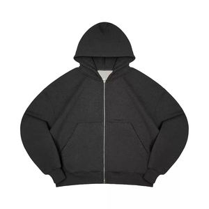 Heavyweight 480G Fleece Hooded Loose Silhouette Zip Cardigan Chaqueta Sudadera - Product Image 3