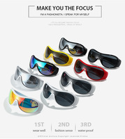 Lunettes de soleil sportives personnalisées à monture intégrale, verres PC, style rétro, pour hommes et femmes, idéales pour le cyclisme, la course et la conduite