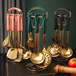 Factory Price 7 Pcs Luxury Kitchen Cooking Set Kitchen Accessories Utensils Cooking <b>Tools</b> With Ceramic Handle - Product Image 6
