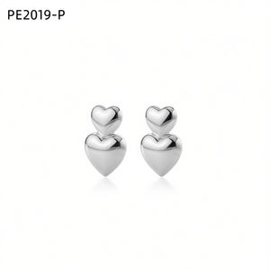 Amy Amy Heart <b>Stud</b> Earrings <b>Silver</b> Plated For Women Romantic Fashion Jewelry Gift - Product Image 1