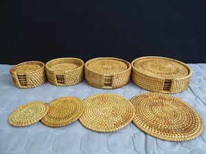 Juego de posavasos de ratán hechos a mano, taza de vid de otoño, tetera, aislamiento, almacenamiento de madera, juego de té, accesorios - Product Image 4