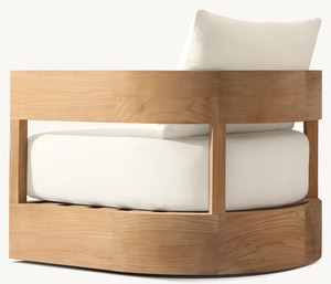 Cadre en teck rustique, coussins confortables, canapé de salon haut de gamme, canapé de jardin, fauteuil individuel d'extérieur, ensemble de meubles de bar d'extérieur - Product Image 2