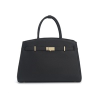 Sac à main élégant en cuir de vache véritable pour femme, fermeture à fermoir métallique, grande capacité, sac fourre-tout en cuir véritable, sac convertible en bandoulière