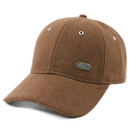 Gorra de mezcla de lana al por mayor con logo personalizado, gorra de béisbol de mezcla de lana de color sólido, gorro cálido de invierno para uso diario unisex para adultos