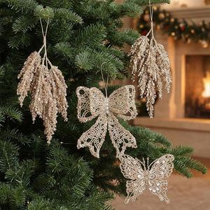 Nouvelle Décoration de Noël en Plastique en Forme de Feuille de Saule avec Strass, Style Européen et Américain, Fabriquée à la Machine, Personnalisée, pour l'Exportation - Product Image 3