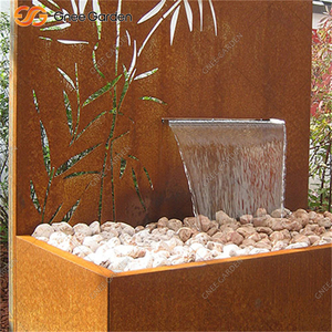 Ornement de caractéristique d'eau de jardin en acier corten de mur d'eau rustique en métal personnalisable Offre Spéciale - Product Image 2