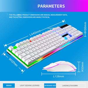 Juego de Teclado y Ratón con Cable CJ712, Luces LED, Teclado y Ratón para Juegos, Combinaciones de Teclado y Ratón para Computadora Portátil - Product Image 5