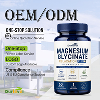 Capsules de glycinate de magnésium, extrait d'Ashwagandha et L-théanine, 60 pièces par flacon, qualité alimentaire, OEM, ODM, étiquette privée, sur mesure
