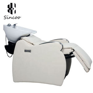 Luxury White Shampoo <b>Bed</b> Semi-reclining Shampoo Chair Hair Salon Mirrors Barber Chair Hair Salon Furniture Set for Barber Shop - Product Image 5