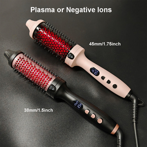 1.5 Inch Custom Thermal <b>Brush</b> Millions Plasma Heated Curler <b>Brush</b> Adjust Temperature Fast Heater Styling Comb <b>Hair</b> <b>Brush</b> - Product Image 2
