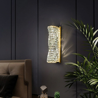 Appliques murales modernes en acier inoxydable et cristal, design élégant, pour la décoration de la maison et du bureau, lampes LED de luxe cylindriques