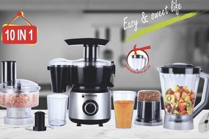 Procesador de Alimentos Eléctrico Multifunción Hoffmans HM-1266 10 en 1, 1200W, Motor de Acero Inoxidable de Alta Resistencia, Exprimidor, Licuadora, Cocina - Product Image 2