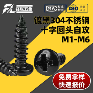 Tornillos Autorroscantes de Cabeza Phillips Negros de Acero Inoxidable 304 Fenglian M1 M6 de Cabeza Redonda para Uso Industrial - Product Image 1