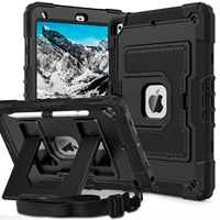Étui robuste en silicone premium avec béquille intégrée pour tablette iPad 9e, 8e, 7e génération 10,2 pouces – Idéal pour les projets scolaires