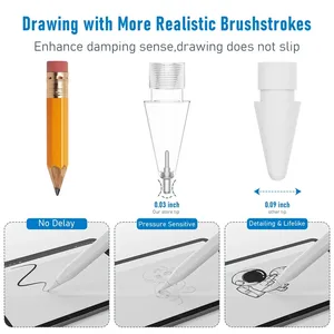 Puntas <span class=keywords><strong>de</strong></span> Repuesto para Lápiz, Puntas Mejoradas para Lápiz <span class=keywords><strong>de</strong></span> <span class=keywords><strong>iPad</strong></span>, <span class=keywords><strong>Punta</strong></span> Fina, Tapa Protectora <span class=keywords><strong>de</strong></span> Metal, Rechazo <span class=keywords><strong>de</strong></span> Palma, Funda para Pantalla Táctil - Product Image 4