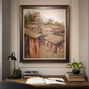 Zhangjiajie Tujia Ethnic Style Sandstone Painting Home Decor Ornament Featuring Scenery Artwork <strong>Canvas</strong> Frame <strong>Large</strong> Size Wall <strong>Art</strong> - Product Image 4