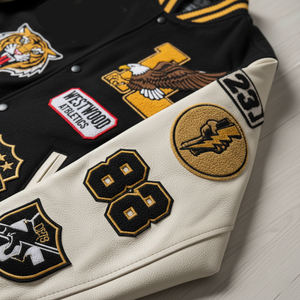 Chaquetas Varsity con Logotipo Personalizado Bordado en Poliéster, Mangas con Letras, Tallas Grandes, para Equipos de Béisbol, Unisex, Primavera, Formales, Resistentes al Agua - Product Image 3