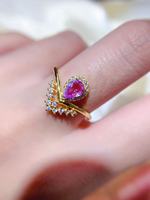 Luxe 925 sterling zilver rhodium vergulde ring met natuurlijke spinel voor dames, geschikt voor verloving, bruiloft, feest of cadeau.
