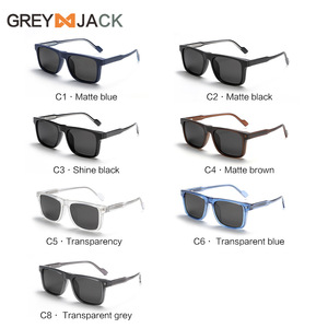 Lunettes de soleil magnétiques Greyjack à clipser, monture rectangulaire en TR90, polarisées, anti-UV, bloquant la lumière bleue, unisexes - Product Image 5