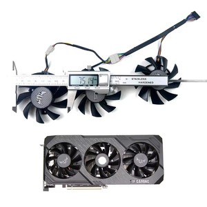 Ventilador de refrigeración 75MM 7PIN PLA08015S12HH FD8015U12D para <span class=keywords><strong>ASUS</strong></span> TUF GTX1660Ti 1660Super RX <span class=keywords><strong>5700</strong></span> <span class=keywords><strong>XT</strong></span> TUF X3 OC ventiladores de tarjeta de vídeo - Product Image 1