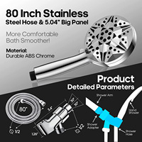 Kit de Douche B2B Transfrontalier ABS pour l'Europe et les États-Unis – Design Minimaliste Moderne, 9 Fonctions, Douchette à Dos, Pistolet de Pulvérisation, Kit Portable – Vente en Gros
