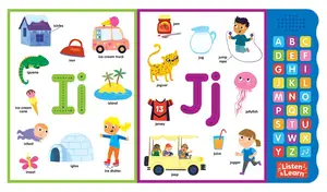 Nuevo diseño de libro de educación preescolar acabado brillante inglés Musical niños Audio libro ABC libros de sonido