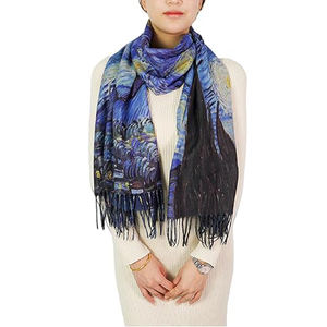 Echarpe douce en cachemire Elégante Grande écharpe chaude d'hiver Châle Wrap Cadeaux Monet <span class=keywords><strong>Klimt</strong></span> Van Gogh's Art Imprimé - Product Image 4