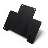 Plaque de montage en métal noir, panneau fixe de forme spéciale, pièce estampée en acier au carbone par électrophorèse, fabrication sur mesure