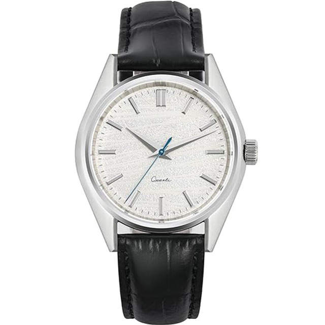 40MM Customized Design Casual Wrist Watches With Leather Band Powered by VH31 Quartz Movement Dress Watches for Men