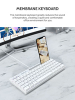 AULA F3061 Membran Putih USB 2.0 TKL Mini 61 Tombol Keyboard Komputer RGB Portabel Gaming Gateron Desktop Baru