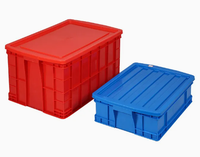 Grande caisse de stockage logistique rectangulaire avec couvercle épaissi, boîte de retournement en plastique en provenance de Chine