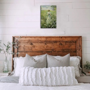 Lienzo envuelto en galería, arte de paisaje Natural, lienzo rústico para niña, de la pared Decoración Arte, imagen de flores silvestres de granja, obra de arte enmarcada - Product Image 5