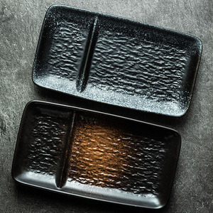 2-Grid 7Inchcreative Rechthoekige Plaat Elliptische Schijf Schuine Schijf Japanse Keramische Plaat Sushi Groot Formaat Vlakke Plaat - Product Image 2