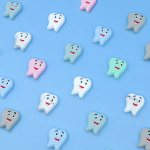 Mainan Silikon Kartun Lucu Berbentuk Gigi Silikon Grade Makanan Bayi Manik-manik Tumbuh Gigi - Product Image 3