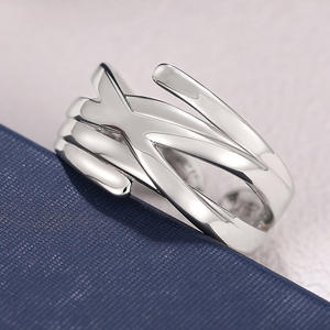 Anello Geometrico in Lega T0631, Gioiello Unisex Moderno e Alla Moda, Design Semplice - Product Image 5