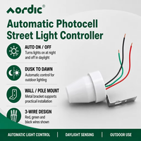 AORDIC Pengontrol Sakelar Lampu Jalan Sensor Fotolistrik Otomatis Sensitif yang Dapat Disesuaikan, Dipasang di Dinding