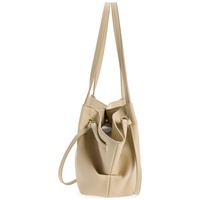 Sac seau en cuir grainé avec cordon de serrage, sac à main chic minimaliste, sac à bandoulière grande capacité