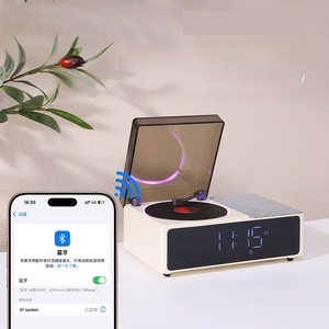 Retro <b>Wireless</b> Speaker With Alarm Clock <b>Wireless</b> <b>Charger</b> Desktop Decoration Creative Present Home Stereo Sound Box - Product Image 3