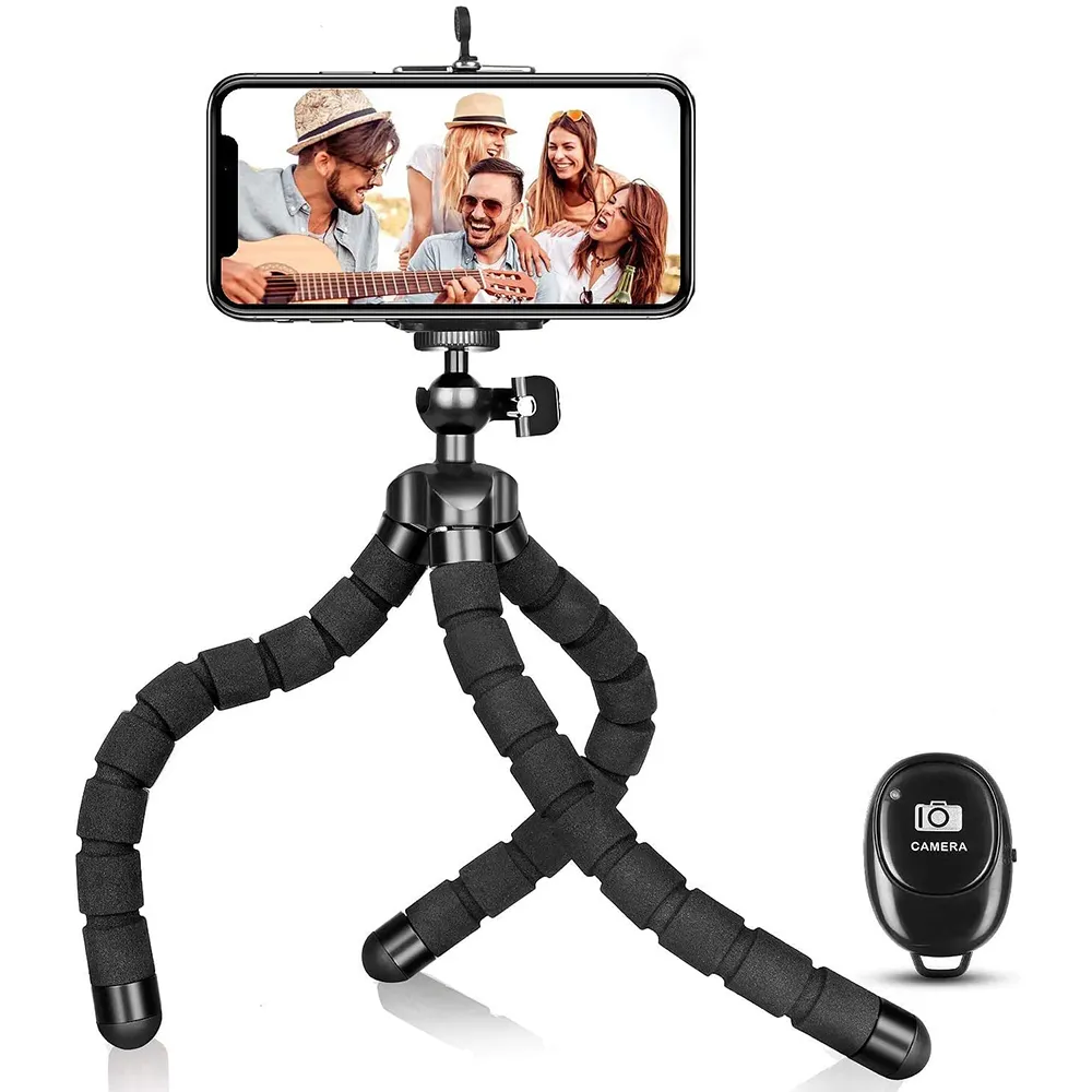 Vendita calda gopro accessorio per fotocamera holdere Mini treppiede flessibile spugna polpo treppiede supporto per telefono cellulare remoto senza fili