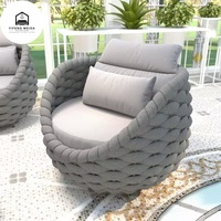 Ensemble de canapés imperméables durables et résistants aux UV avec cadre en rotin Fauteuil de style scandinave très vendu