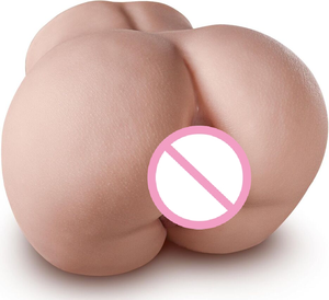 แม่พิมพ์ซิลิโคนครึ่งตัวชายแบบสองช่องสอด พร้อมระบบสั่นสะเทือนและดูด  ของเล่นผู้ใหญ่กันน้ำ - Product Image 1